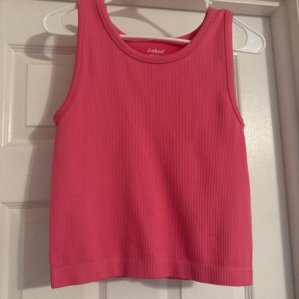 Pink Ribbed Tank Top